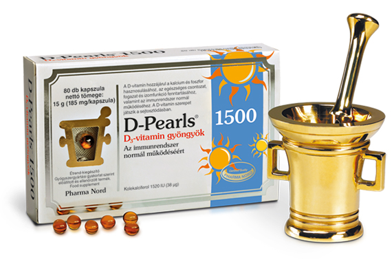 D-Pearls D-vitamin gyöngyök termékdoboz