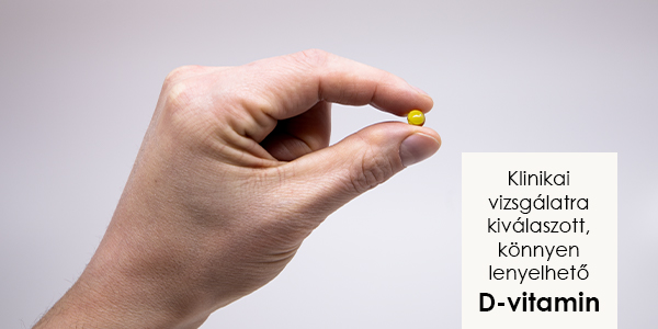 Klinikai vizsgálatra kiválasztott könnyen lenyelhető D-vitamin
